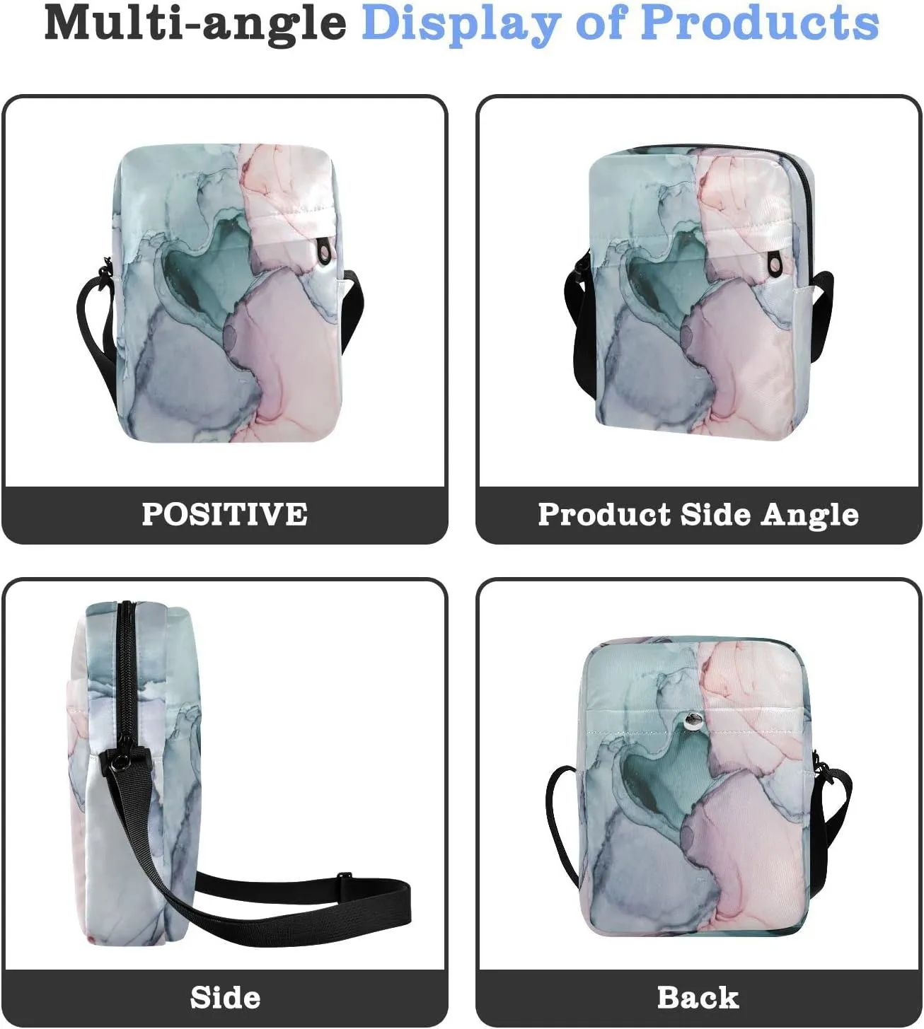 Poeticcity Crossbody Phone Bag, Small Messenger Shoulder Bag, Cash Handbag Wallet Purse