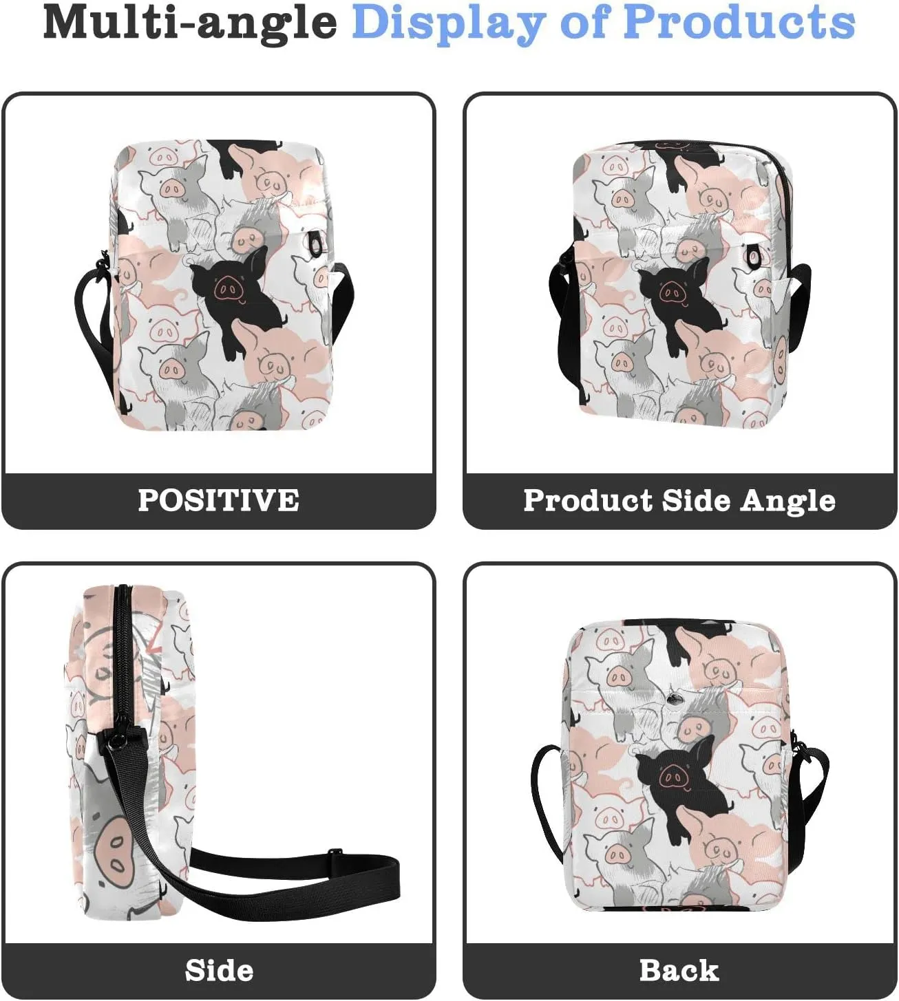 Poeticcity Crossbody Phone Bag, Small Messenger Shoulder Bag, Cash Handbag Wallet Purse