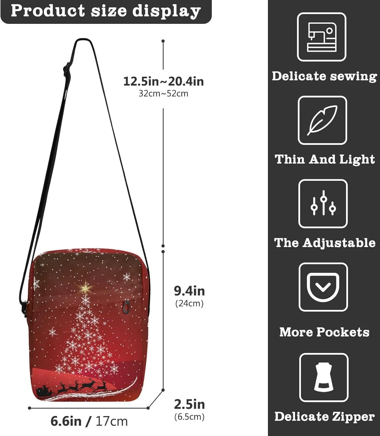 Poeticcity Crossbody Phone Bag, Small Messenger Shoulder Bag, Cash Handbag Wallet Purse