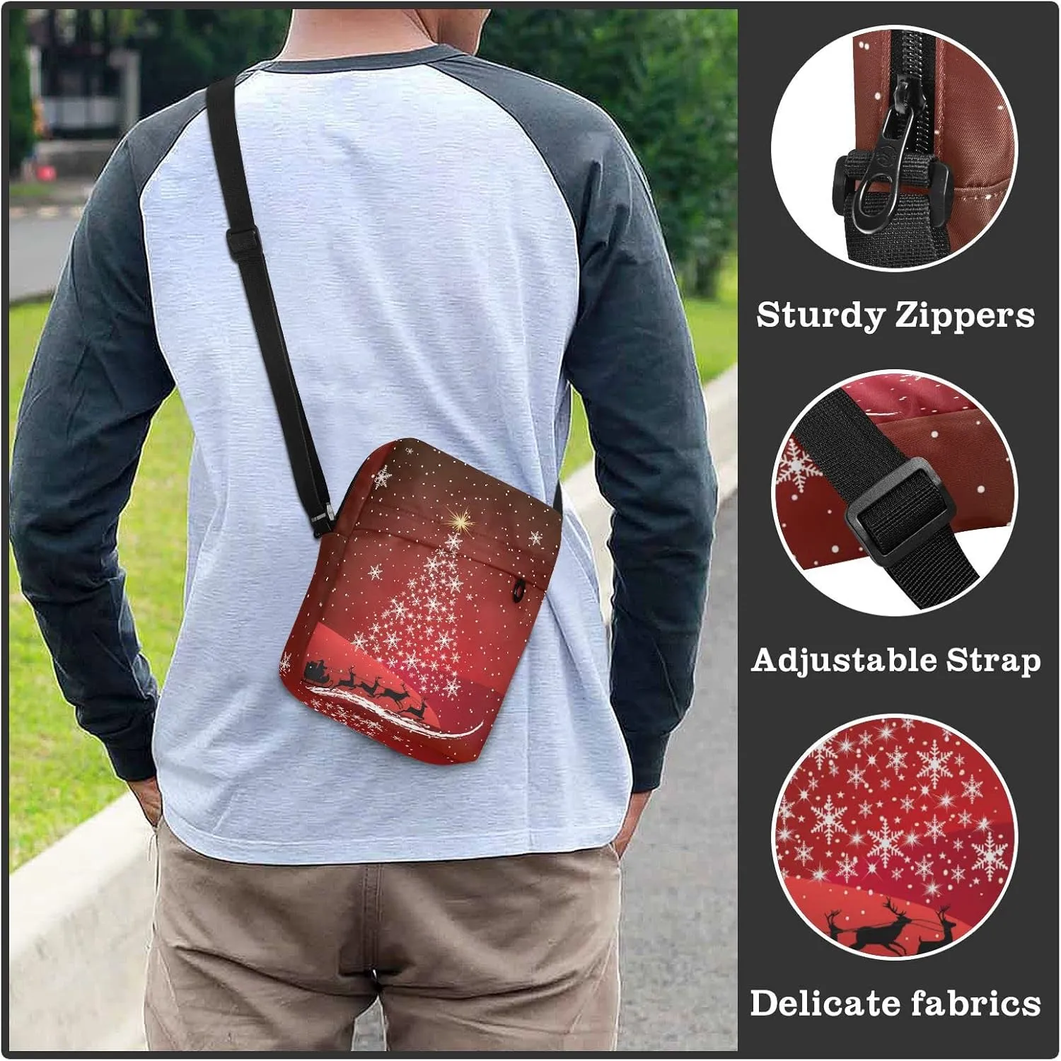 Poeticcity Crossbody Phone Bag, Small Messenger Shoulder Bag, Cash Handbag Wallet Purse