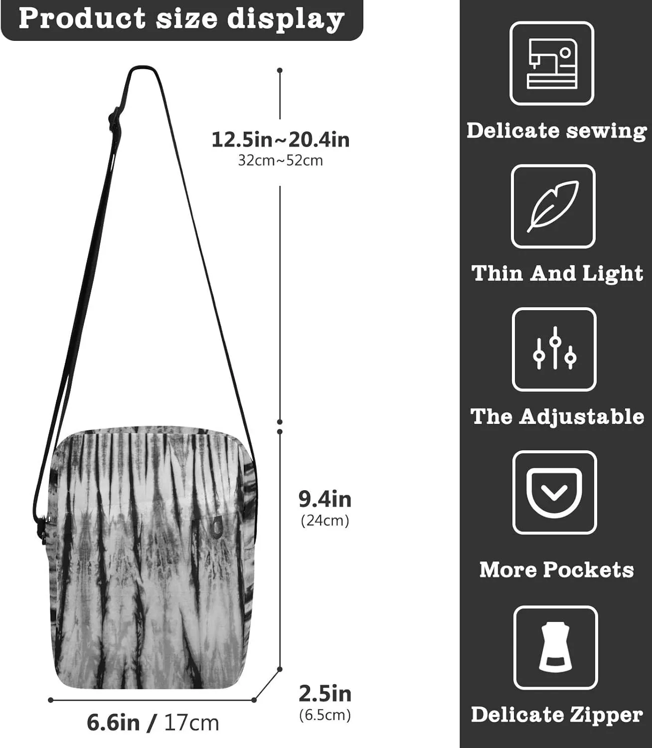 Poeticcity Crossbody Phone Bag, Small Messenger Shoulder Bag, Cash Handbag Wallet Purse