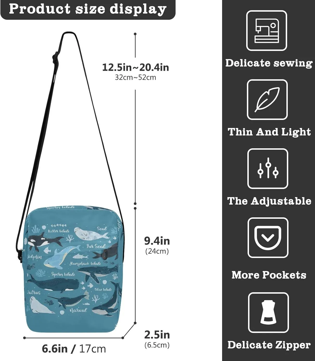 Poeticcity Crossbody Phone Bag, Small Messenger Shoulder Bag, Cash Handbag Wallet Purse