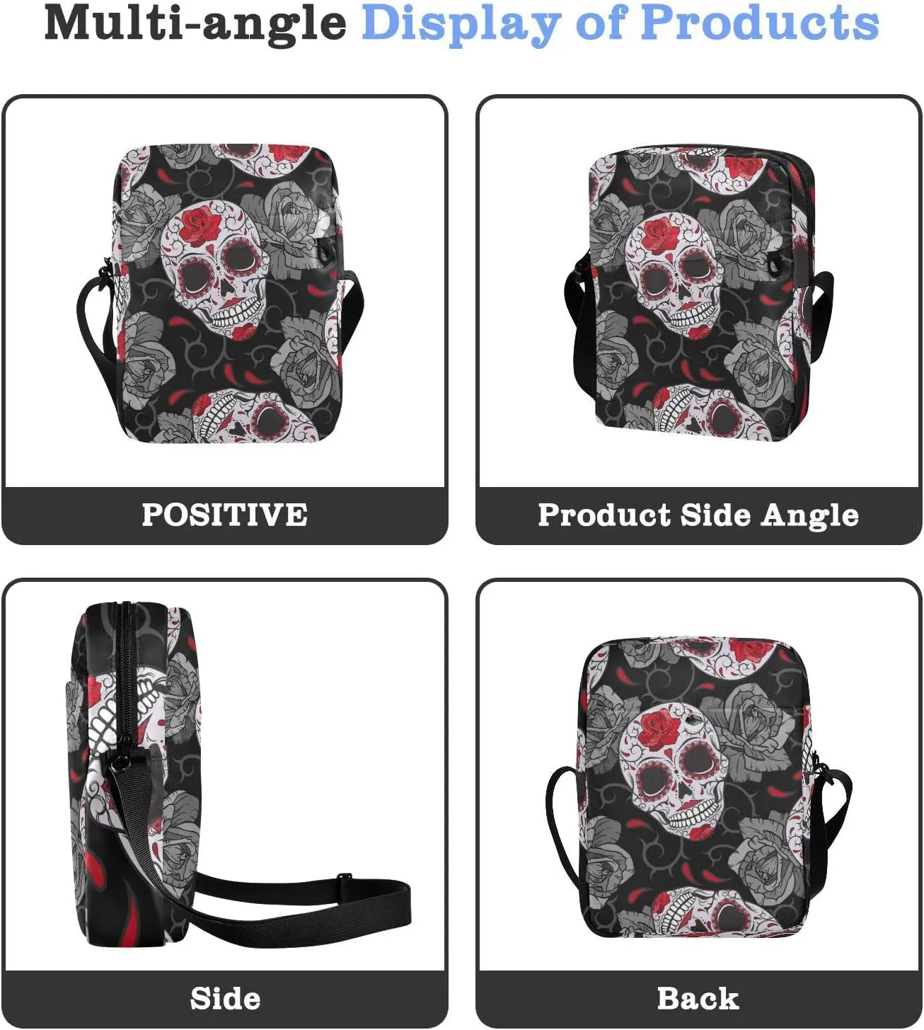 Poeticcity Crossbody Phone Bag, Small Messenger Shoulder Bag, Cash Handbag Wallet Purse