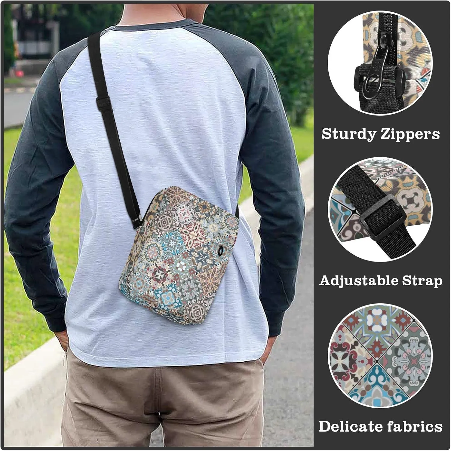 Poeticcity Crossbody Phone Bag, Small Messenger Shoulder Bag, Cash Handbag Wallet Purse