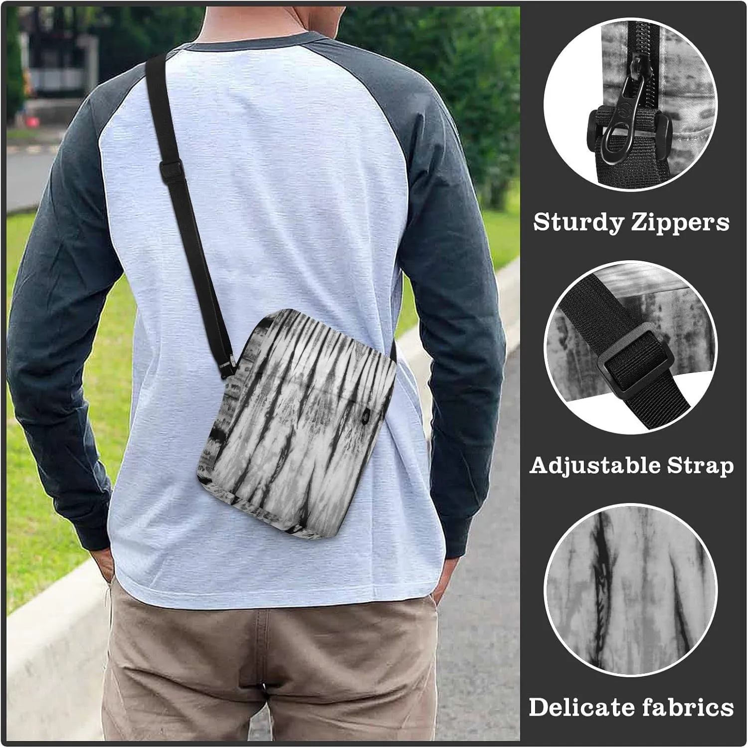 Poeticcity Crossbody Phone Bag, Small Messenger Shoulder Bag, Cash Handbag Wallet Purse