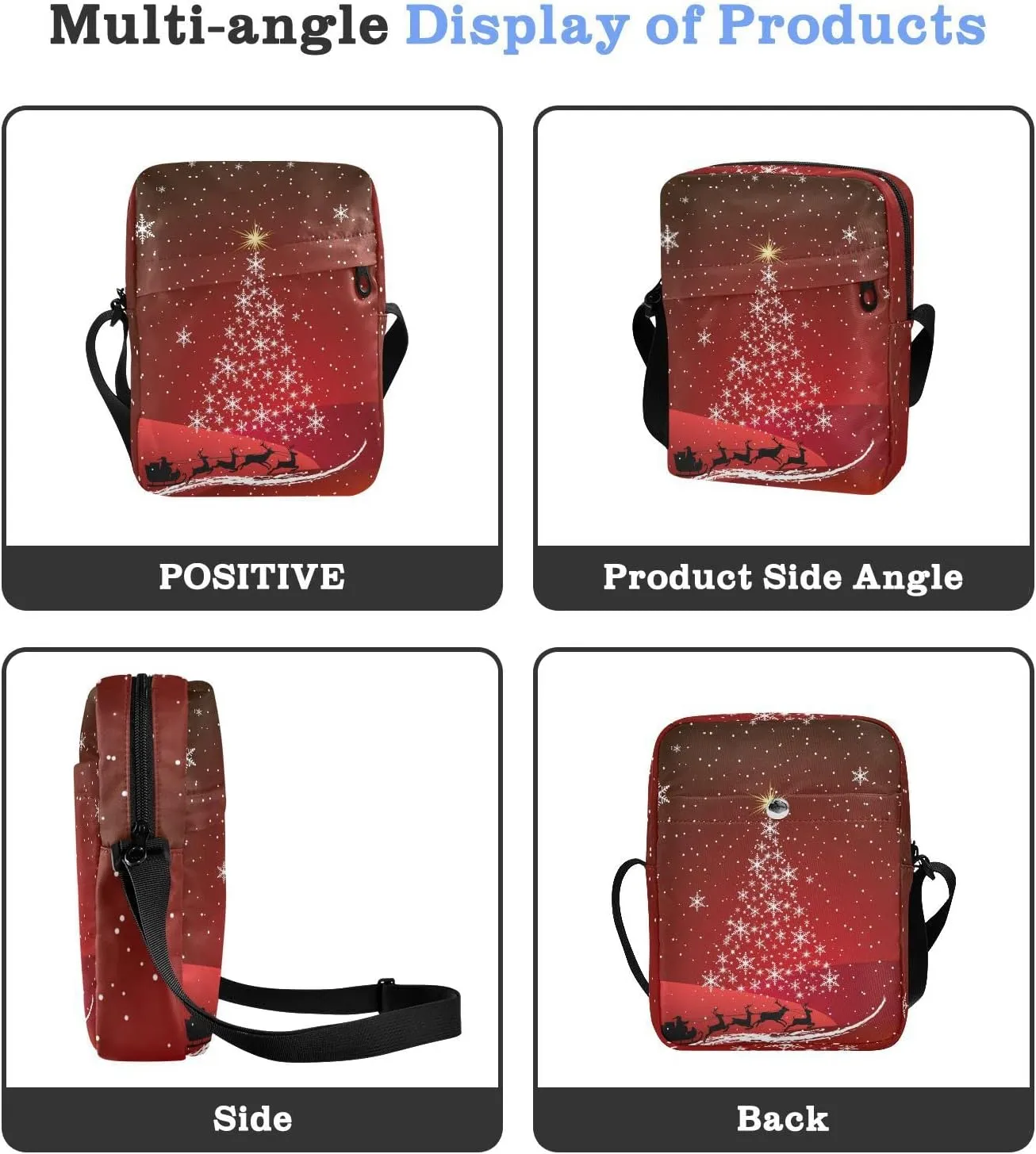 Poeticcity Crossbody Phone Bag, Small Messenger Shoulder Bag, Cash Handbag Wallet Purse