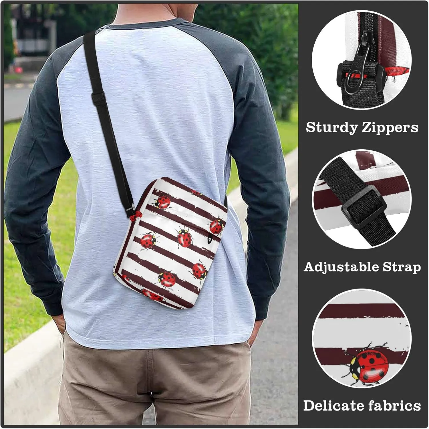 Poeticcity Crossbody Phone Bag, Small Messenger Shoulder Bag, Cash Handbag Wallet Purse