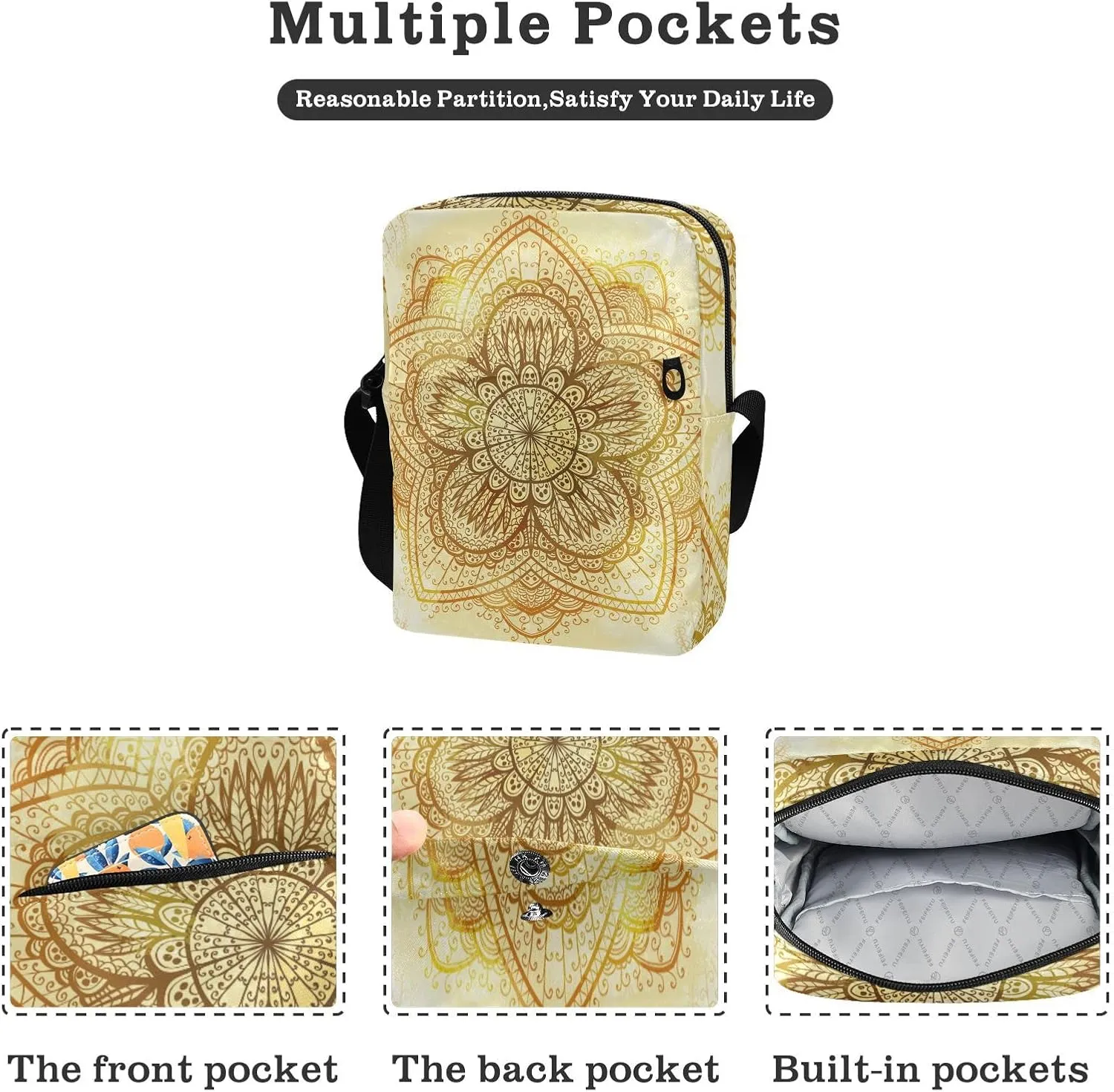 Poeticcity Crossbody Phone Bag, Small Messenger Shoulder Bag, Cash Handbag Wallet Purse
