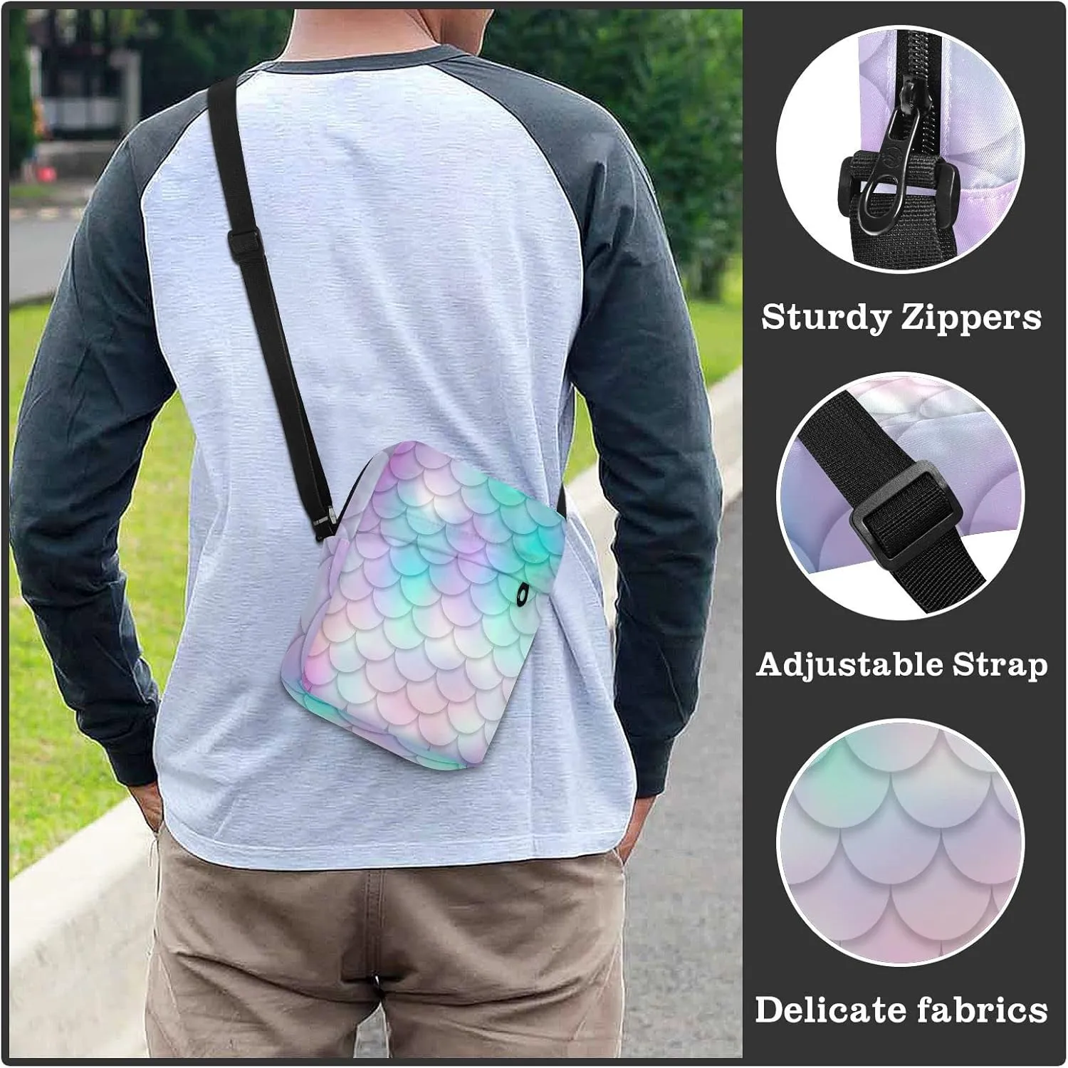Poeticcity Crossbody Phone Bag, Small Messenger Shoulder Bag, Cash Handbag Wallet Purse