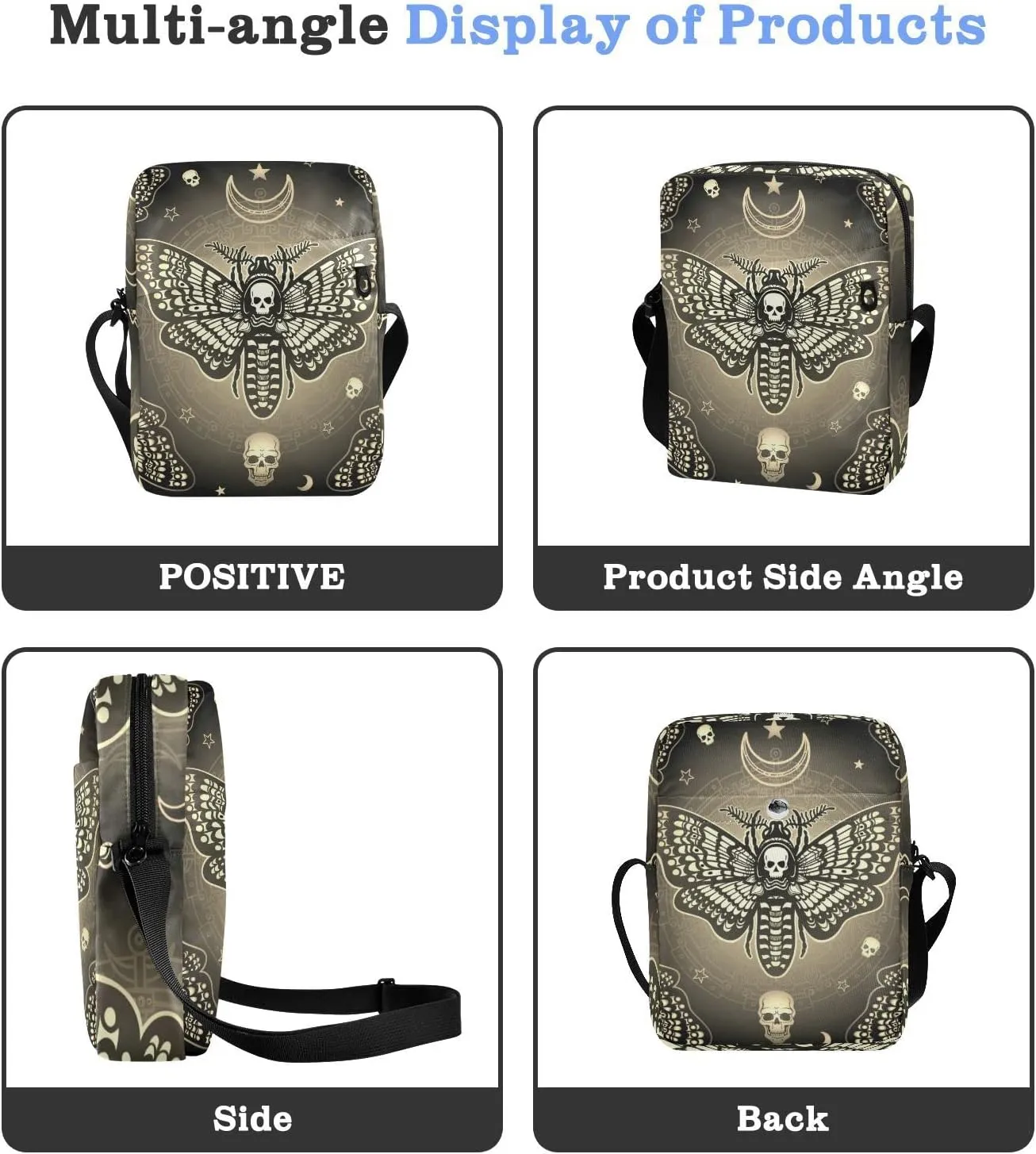 Poeticcity Crossbody Phone Bag, Small Messenger Shoulder Bag, Cash Handbag Wallet Purse