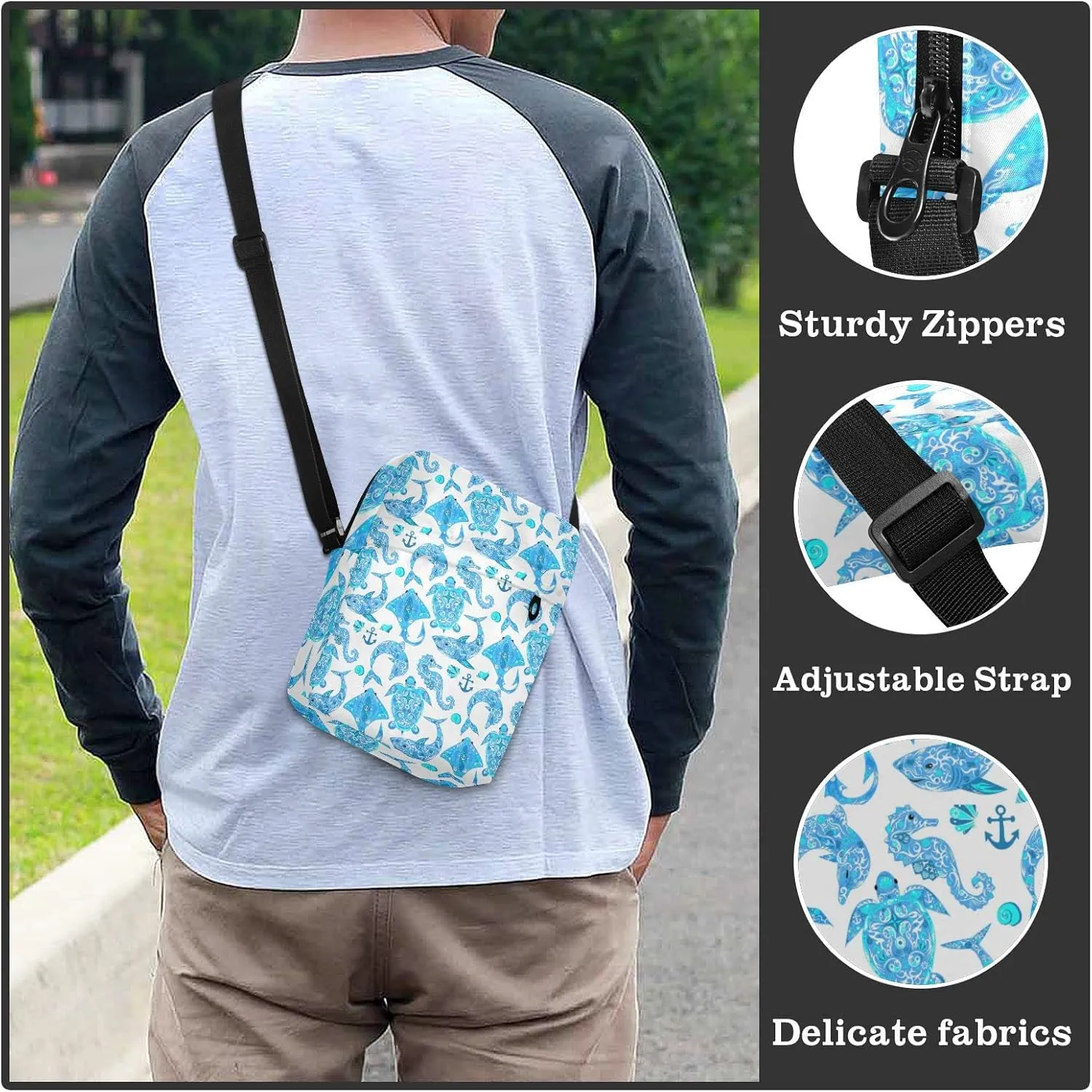 Poeticcity Crossbody Phone Bag, Small Messenger Shoulder Bag, Cash Handbag Wallet Purse