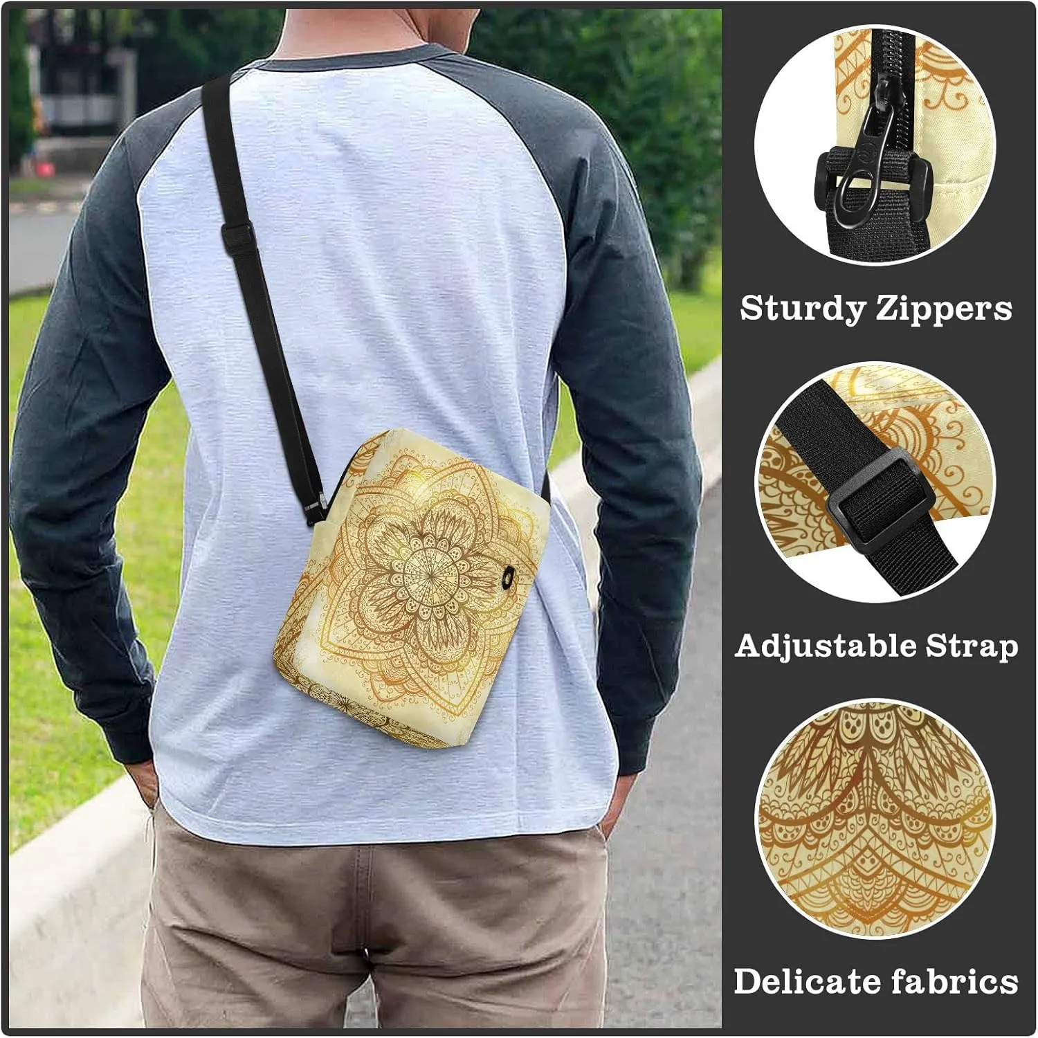 Poeticcity Crossbody Phone Bag, Small Messenger Shoulder Bag, Cash Handbag Wallet Purse