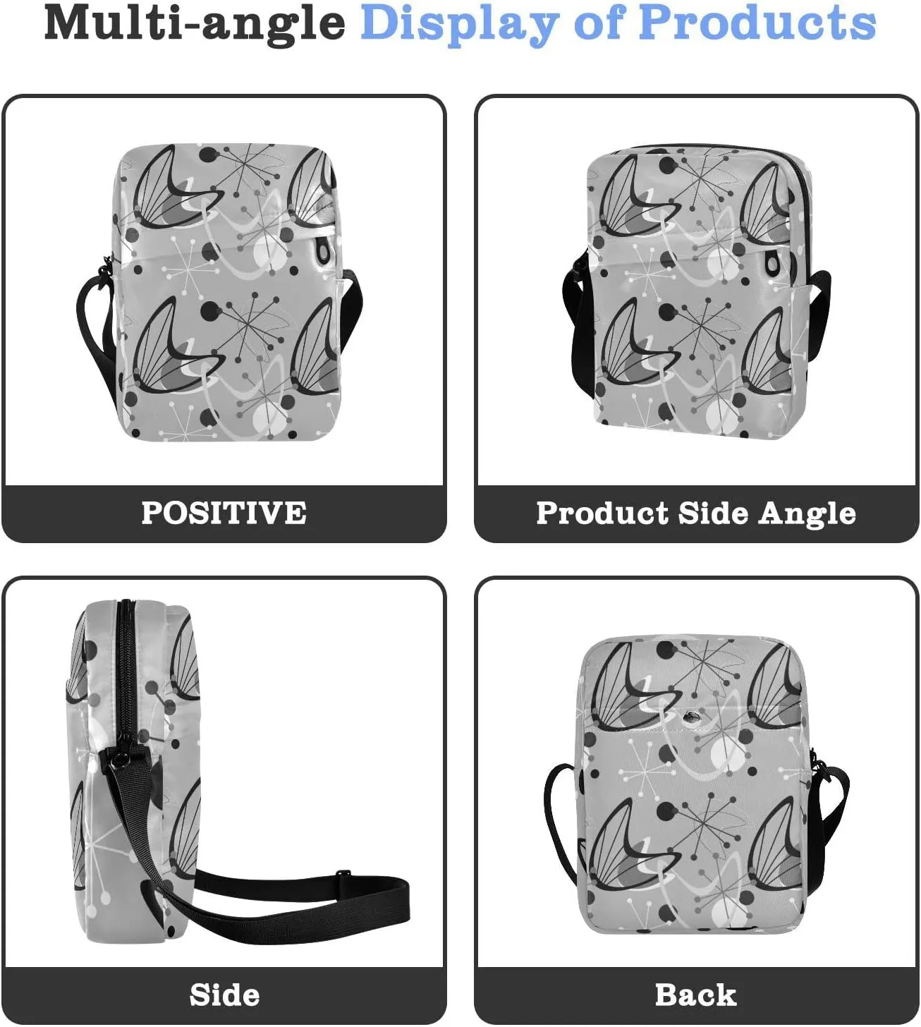 Poeticcity Crossbody Phone Bag, Small Messenger Shoulder Bag, Cash Handbag Wallet Purse