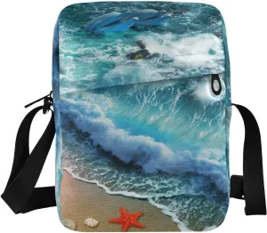 Poeticcity Crossbody Phone Bag, Small Messenger Shoulder Bag, Cash Handbag Wallet Purse