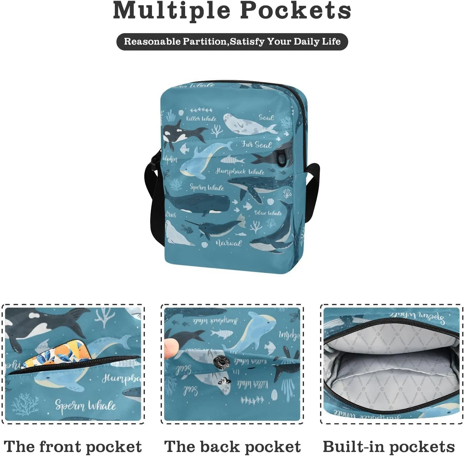 Poeticcity Crossbody Phone Bag, Small Messenger Shoulder Bag, Cash Handbag Wallet Purse