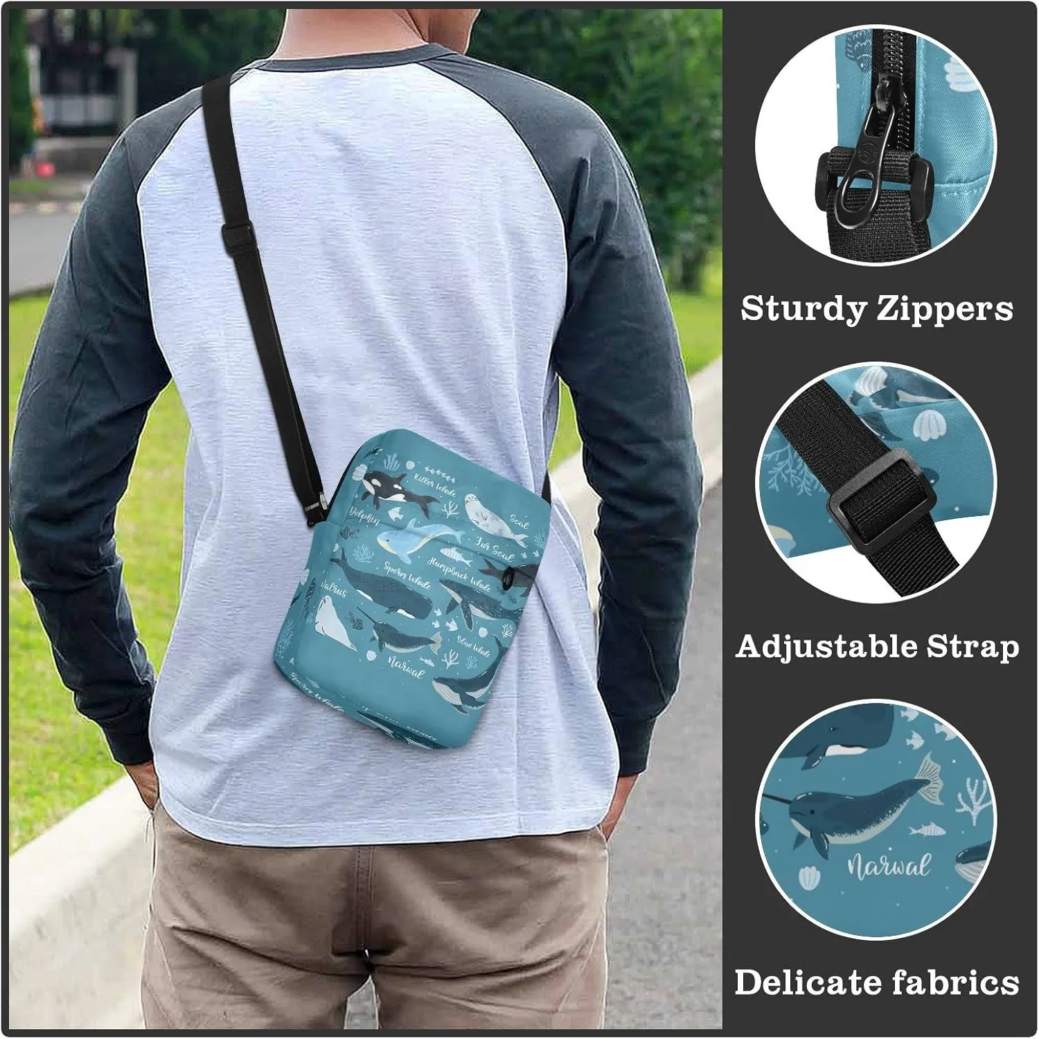 Poeticcity Crossbody Phone Bag, Small Messenger Shoulder Bag, Cash Handbag Wallet Purse