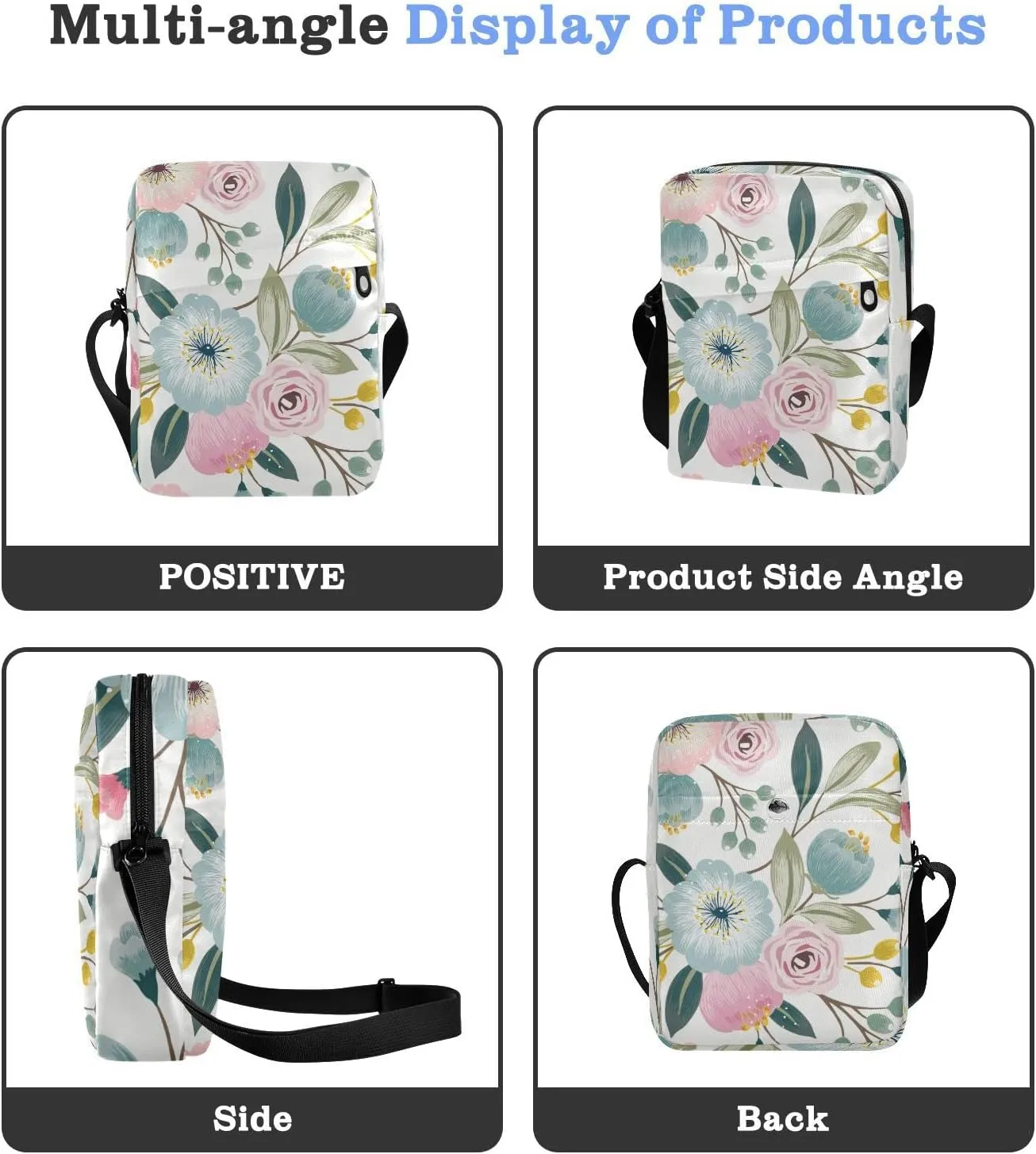 Poeticcity Crossbody Phone Bag, Small Messenger Shoulder Bag, Cash Handbag Wallet Purse