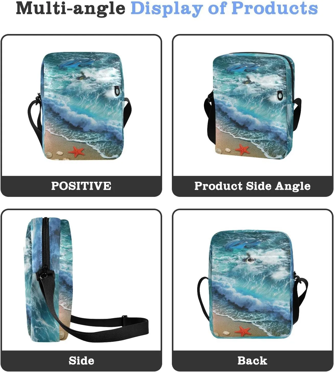 Poeticcity Crossbody Phone Bag, Small Messenger Shoulder Bag, Cash Handbag Wallet Purse