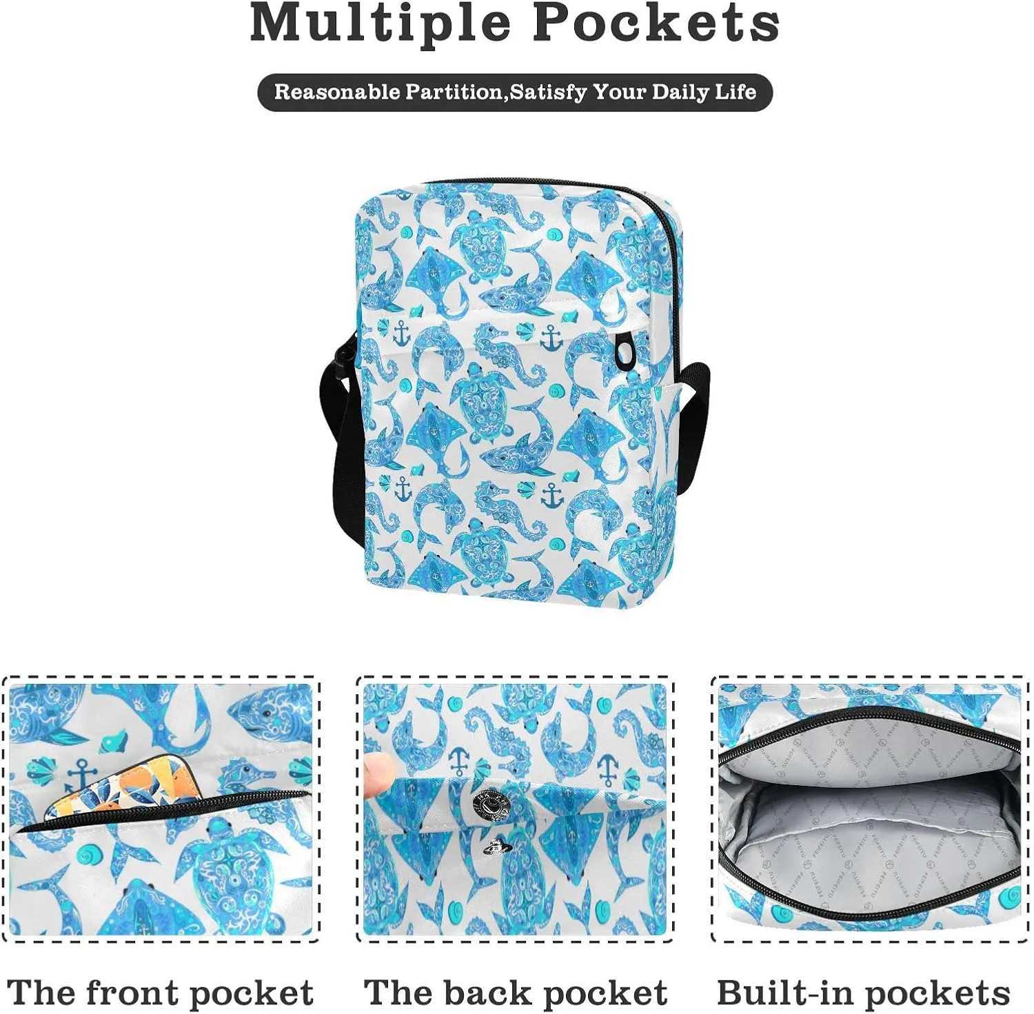 Poeticcity Crossbody Phone Bag, Small Messenger Shoulder Bag, Cash Handbag Wallet Purse