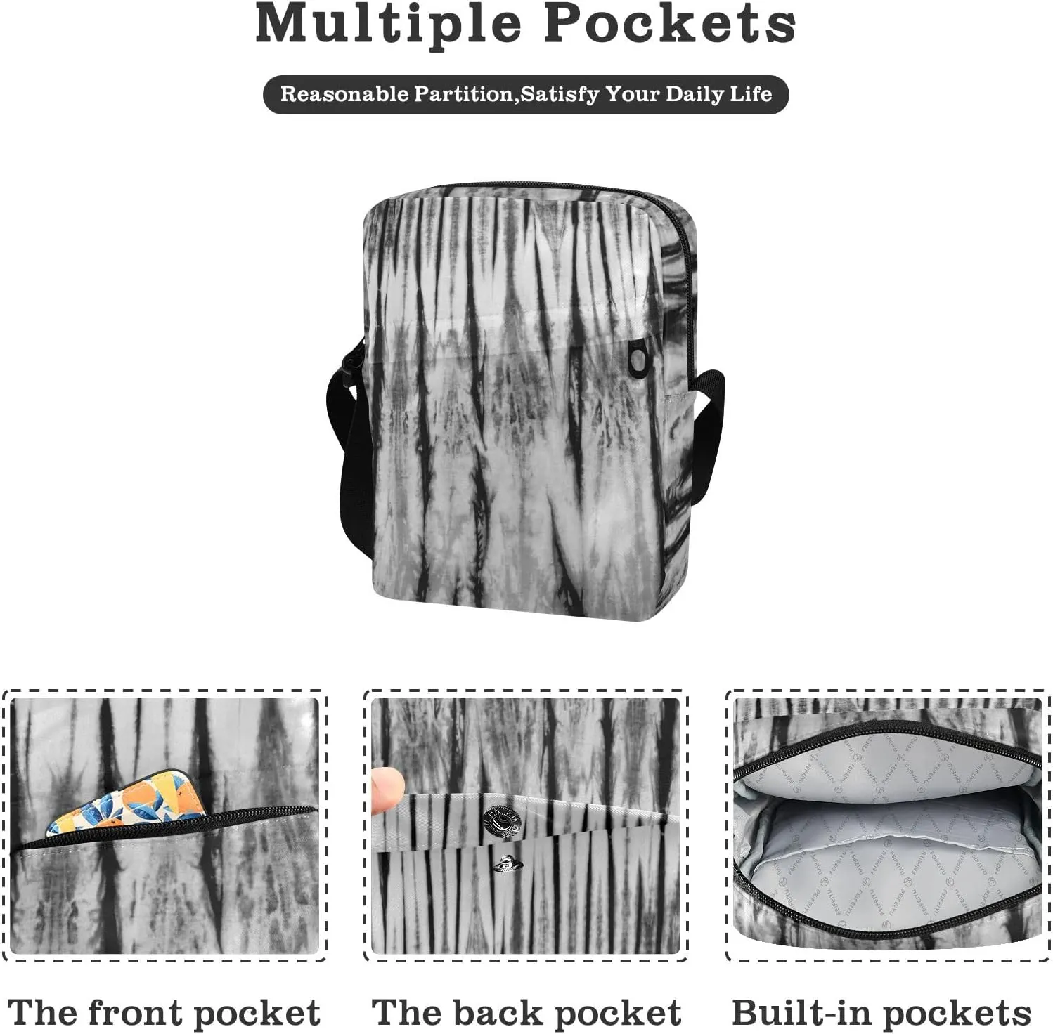 Poeticcity Crossbody Phone Bag, Small Messenger Shoulder Bag, Cash Handbag Wallet Purse