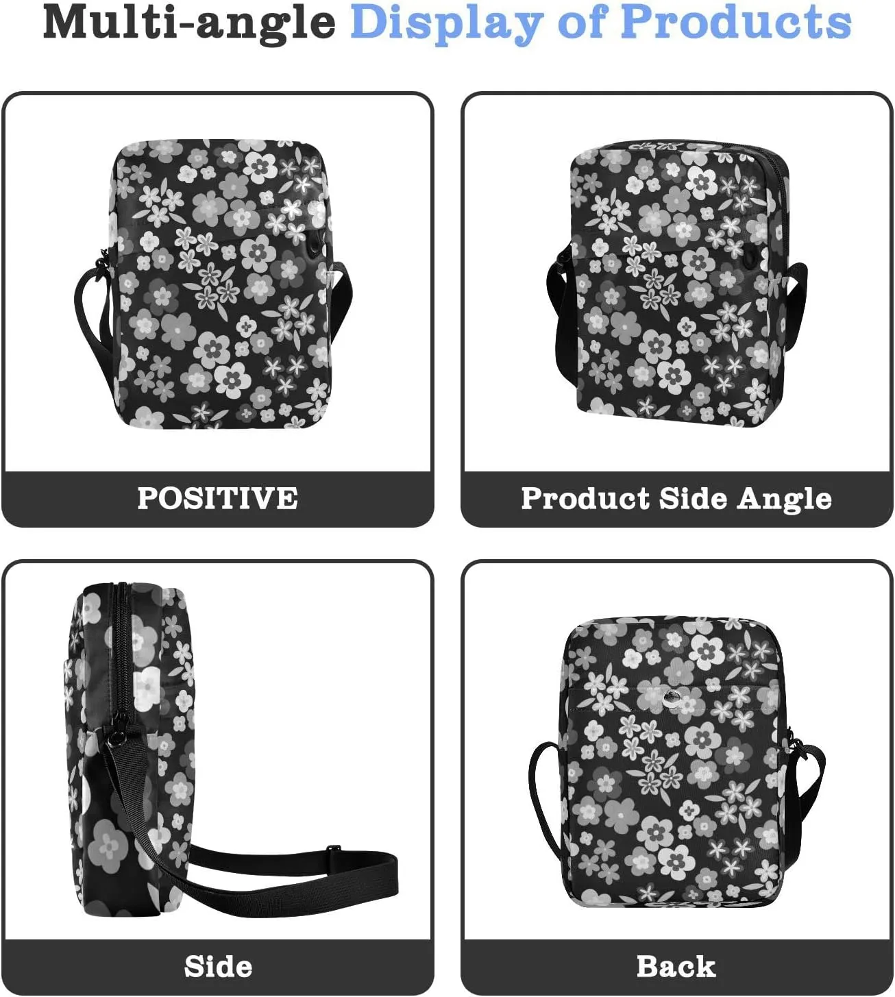 Poeticcity Crossbody Phone Bag, Small Messenger Shoulder Bag, Cash Handbag Wallet Purse