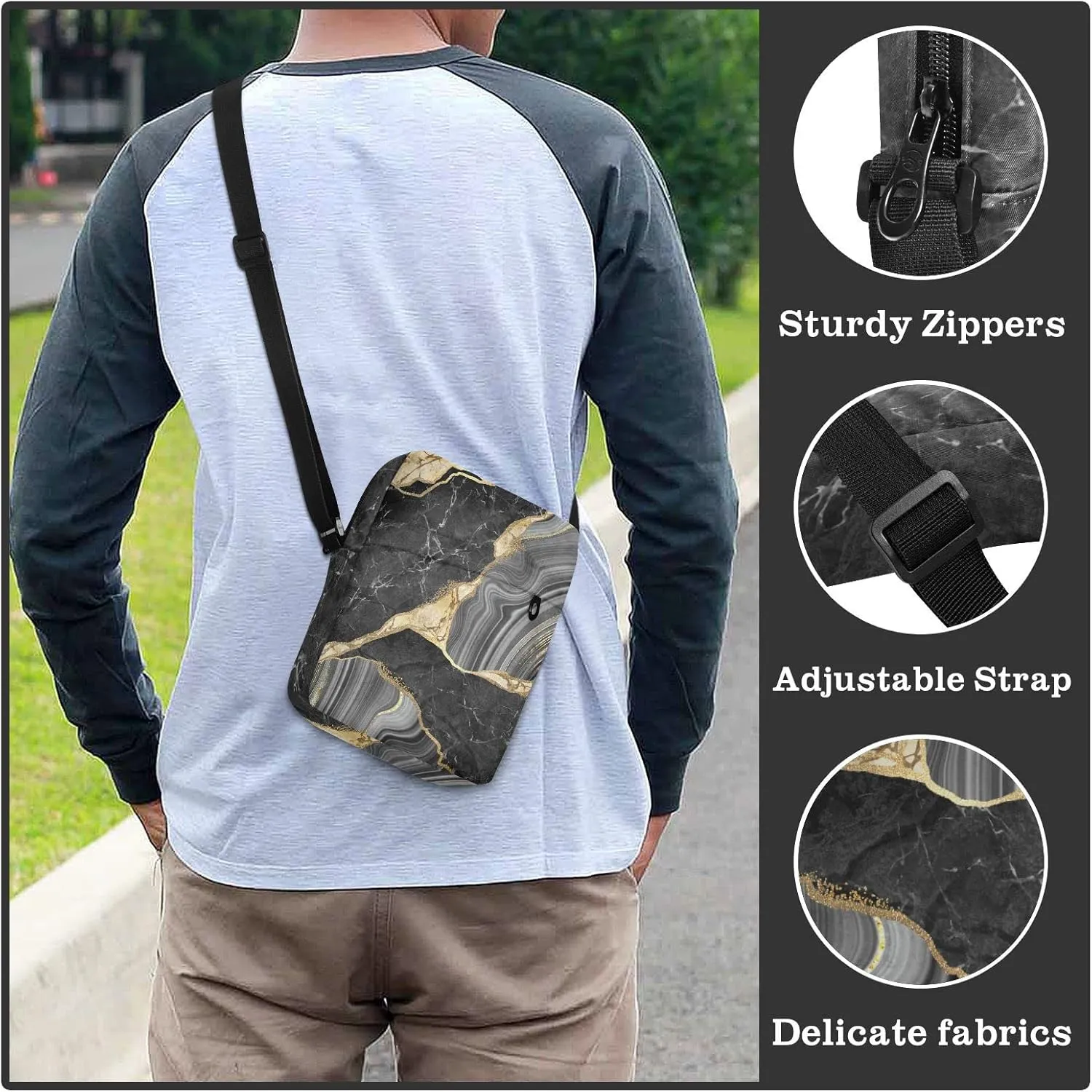 Poeticcity Crossbody Phone Bag, Small Messenger Shoulder Bag, Cash Handbag Wallet Purse