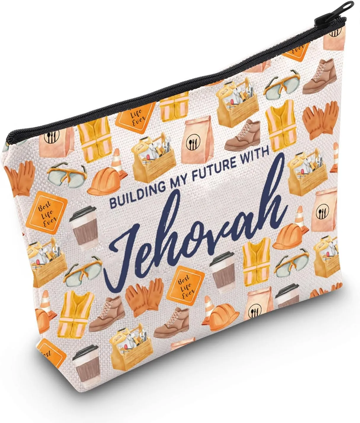 POFULL JW Gift LDC Gift Jehovah's Witnesses Gift Building My Future With Jehovah Cosmetic Bag (BUILDING MY)