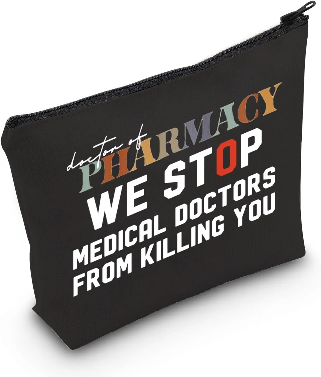 POFULL pharmacology Gift Pharmacy Tech Gift Doctor of Pharmacy Cosmetic Bag Pharmacist Gift (Doctor of Pharmacy black bag)