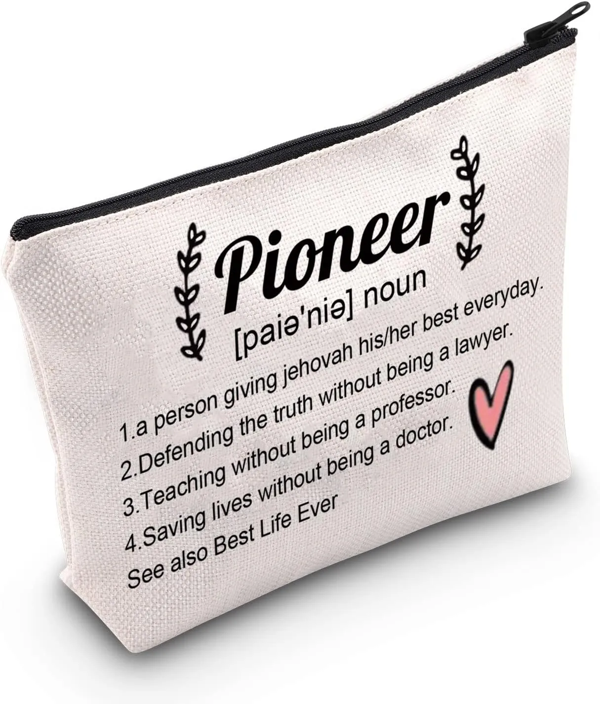 POFULL Pioneer Definition JW Gift Pioneer Gift for Pioneers JW Witnesses Best Life Pioneer Gift Makeup Bag (Pioneer Definition)