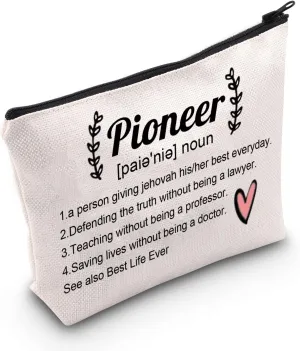 POFULL Pioneer Definition JW Gift Pioneer Gift for Pioneers JW Witnesses Best Life Pioneer Gift Makeup Bag (Pioneer Definition)