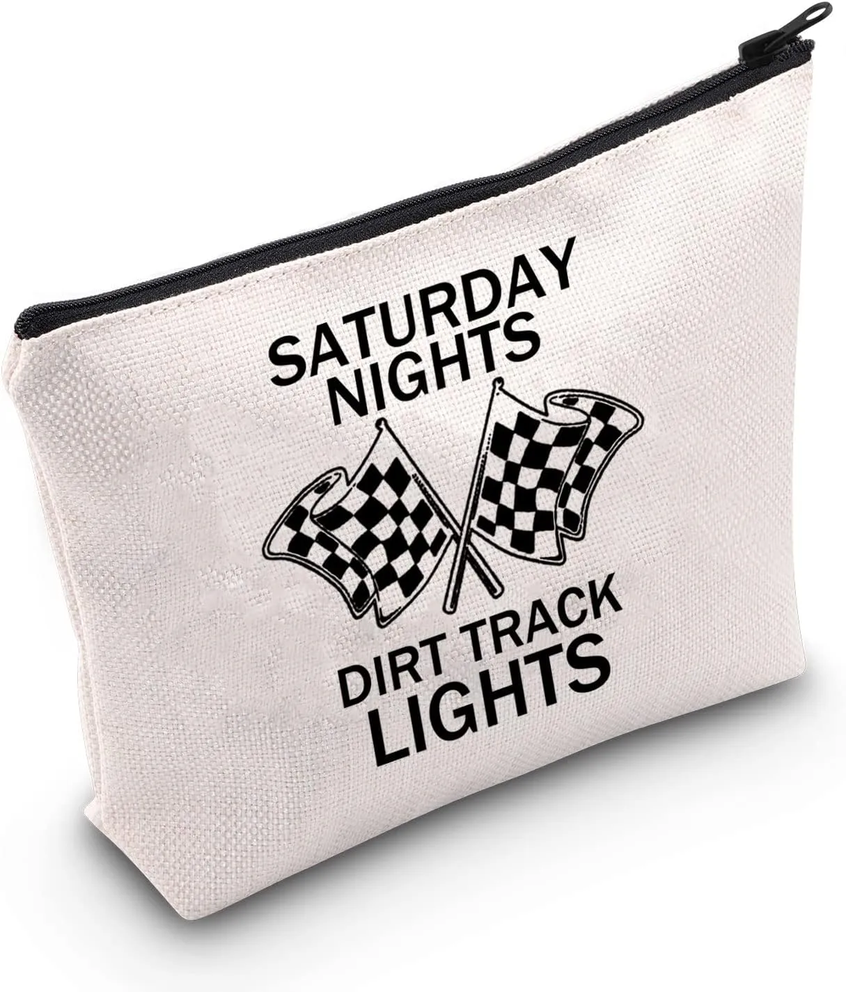 POFULL Racing Driver Gift Saturday Nights Dirt Track Lights Cosmetic Bag Dirt Track Racing Gift (Saturday Nights Cosmetic Bag)