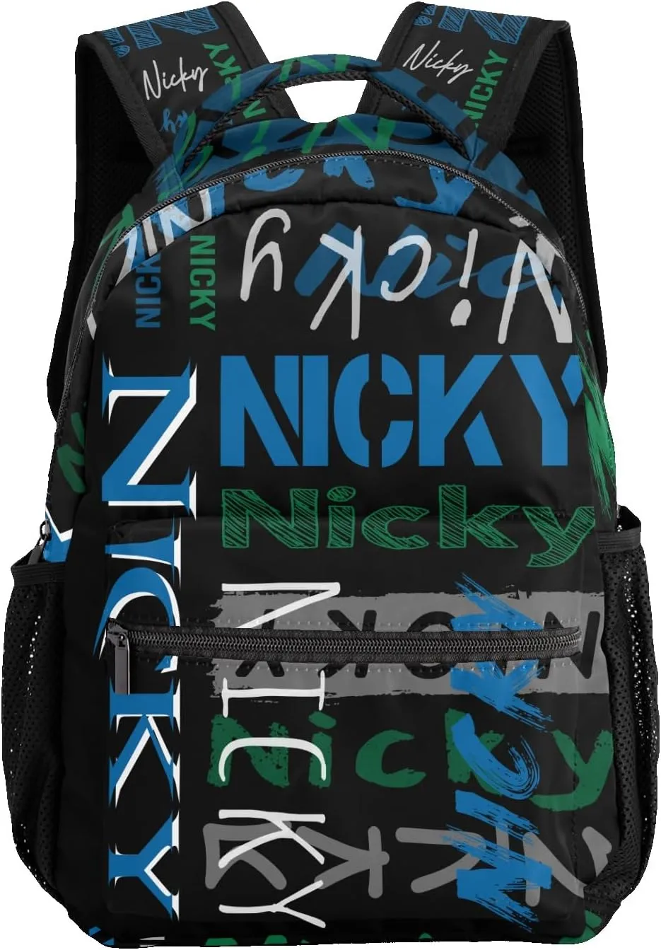 Polyester Personalized School Bookbag with Name Text Waterproof Custom Elementary Backpack Book Bag for Boys Girls Stylish Customize Back Pack Customized Gift for Kids Back to School