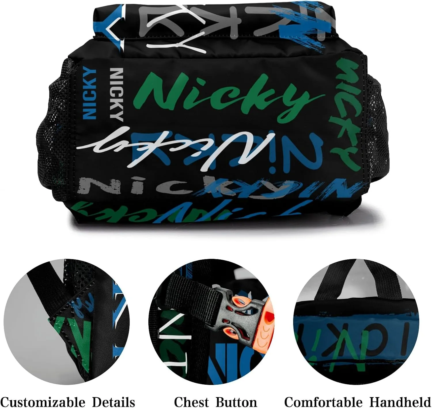 Polyester Personalized School Bookbag with Name Text Waterproof Custom Elementary Backpack Book Bag for Boys Girls Stylish Customize Back Pack Customized Gift for Kids Back to School