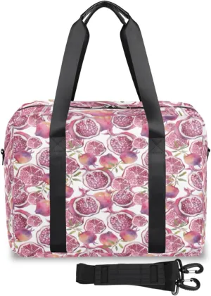 Pomegranate Fruit Weekender Bag, Waterproof Travel Duffel Bags, Overnight Bags for Women, Duffel Bag with Trolley Sleeve, For Men Travel Business Gym Gift