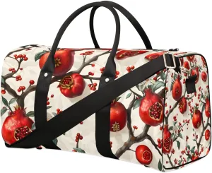 Pomegranate Tree Foldable Lightweight Duffle Bag for Travel - Waterproof Carry On Bags for Airplanes, Travel Duffel Bags for Gym, Weekend
