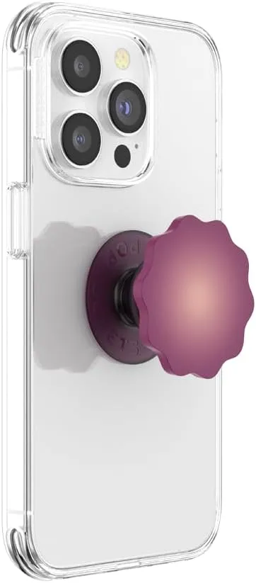​​​​PopSockets Phone Grip with Expanding Kickstand, Adhesive Grip - Molded Flower Rd Rd Wine Translucent