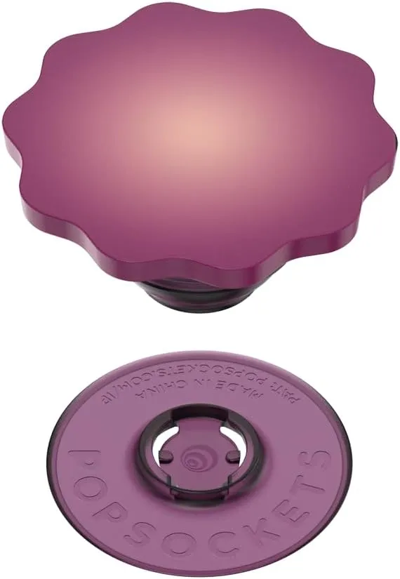 ​​​​PopSockets Phone Grip with Expanding Kickstand, Adhesive Grip - Molded Flower Rd Rd Wine Translucent