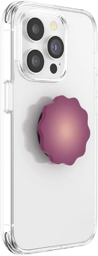 ​​​​PopSockets Phone Grip with Expanding Kickstand, Adhesive Grip - Molded Flower Rd Rd Wine Translucent