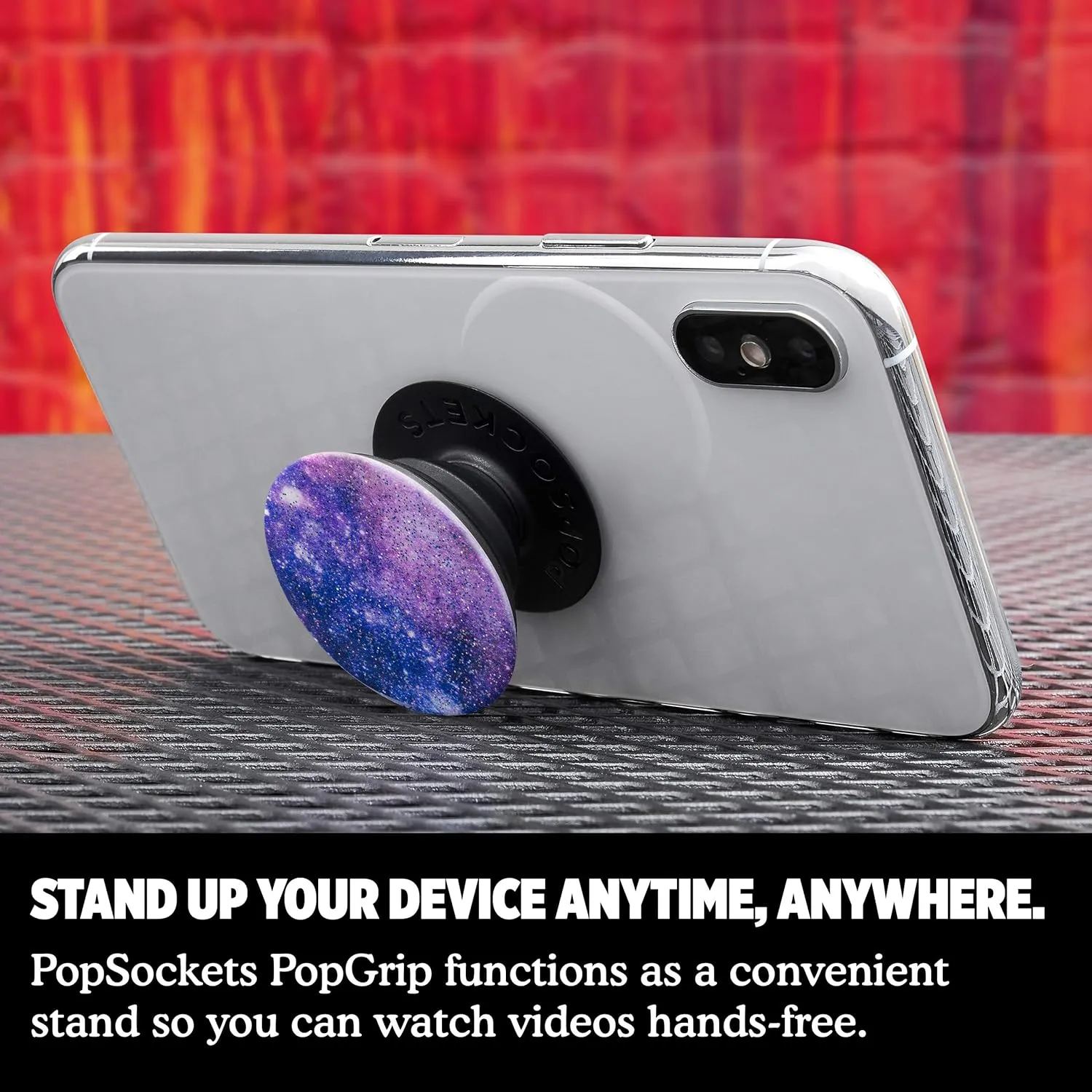 PopSockets: PopGrip with Swappable Top for Phones & Tablets - Glitter Nebula