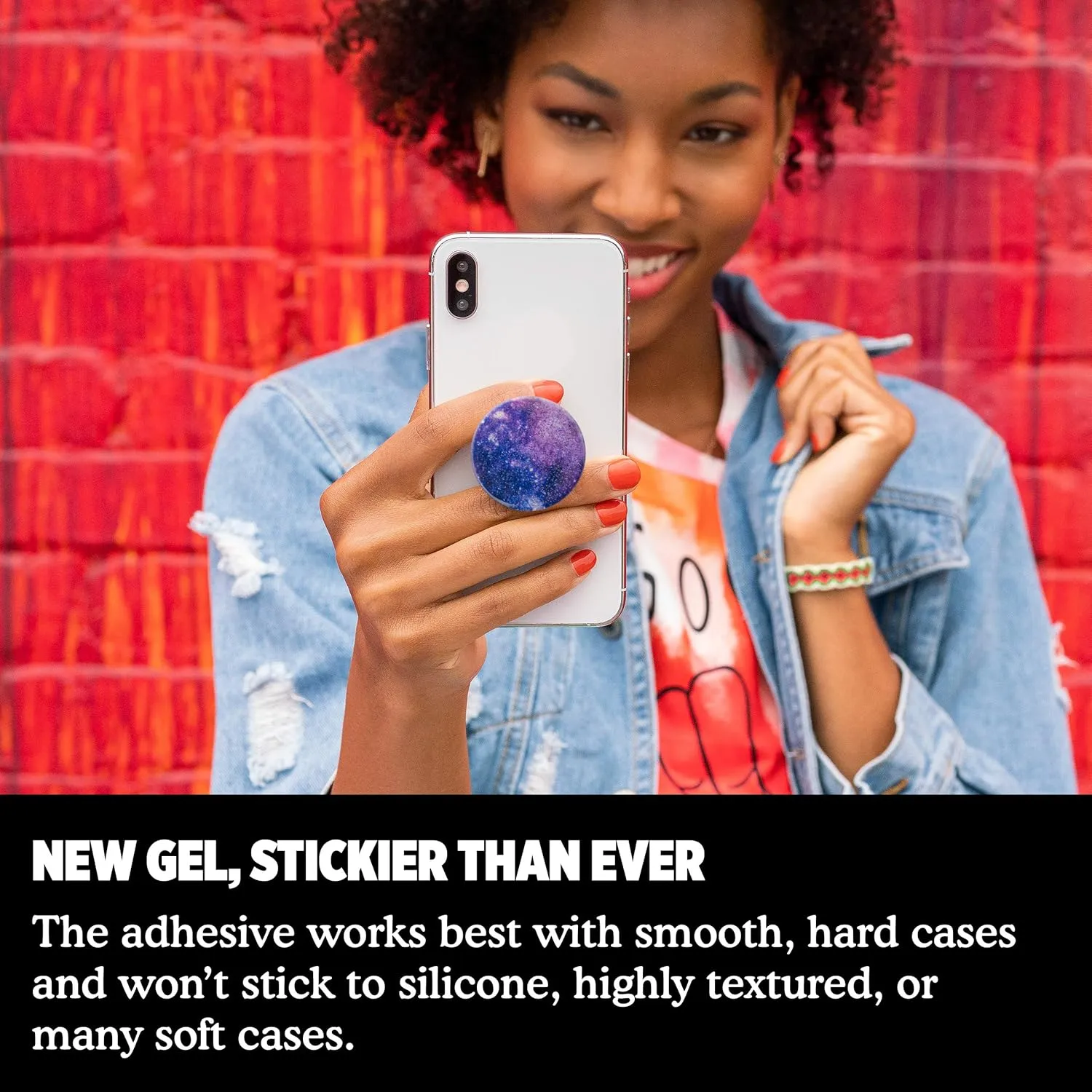 PopSockets: PopGrip with Swappable Top for Phones & Tablets - Glitter Nebula