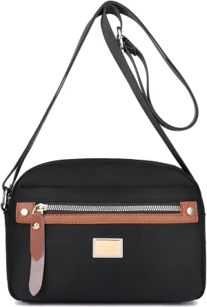 Popularate Nylon Crossbody Bag, Nylon Shoulder Messenger Bag, Large Capacity Crossbody Handbag for Women