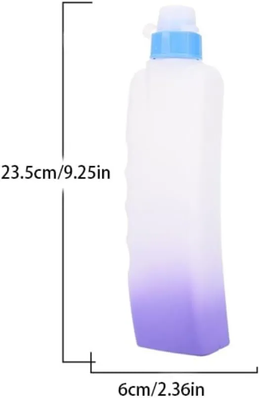 Portable Kettle 330ml Drinking Water Container Outdoor Sports Water Bottle Silicone Cover Fitness Curved Plastic Flat Kettle Water Bottle