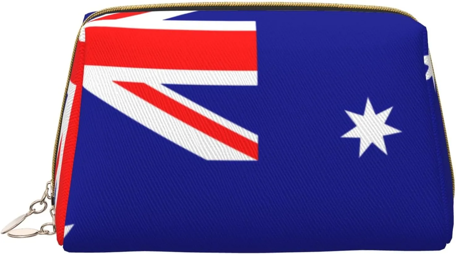 Portable Makeup Bag, Travel Organizer with Zipper, Large Cosmetic Bag, Australian flag Print Toiletry Case
