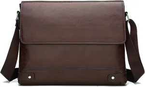 PORT&LOTUS Messenger Bags for Men - Small PU Leather Crossbody Bags