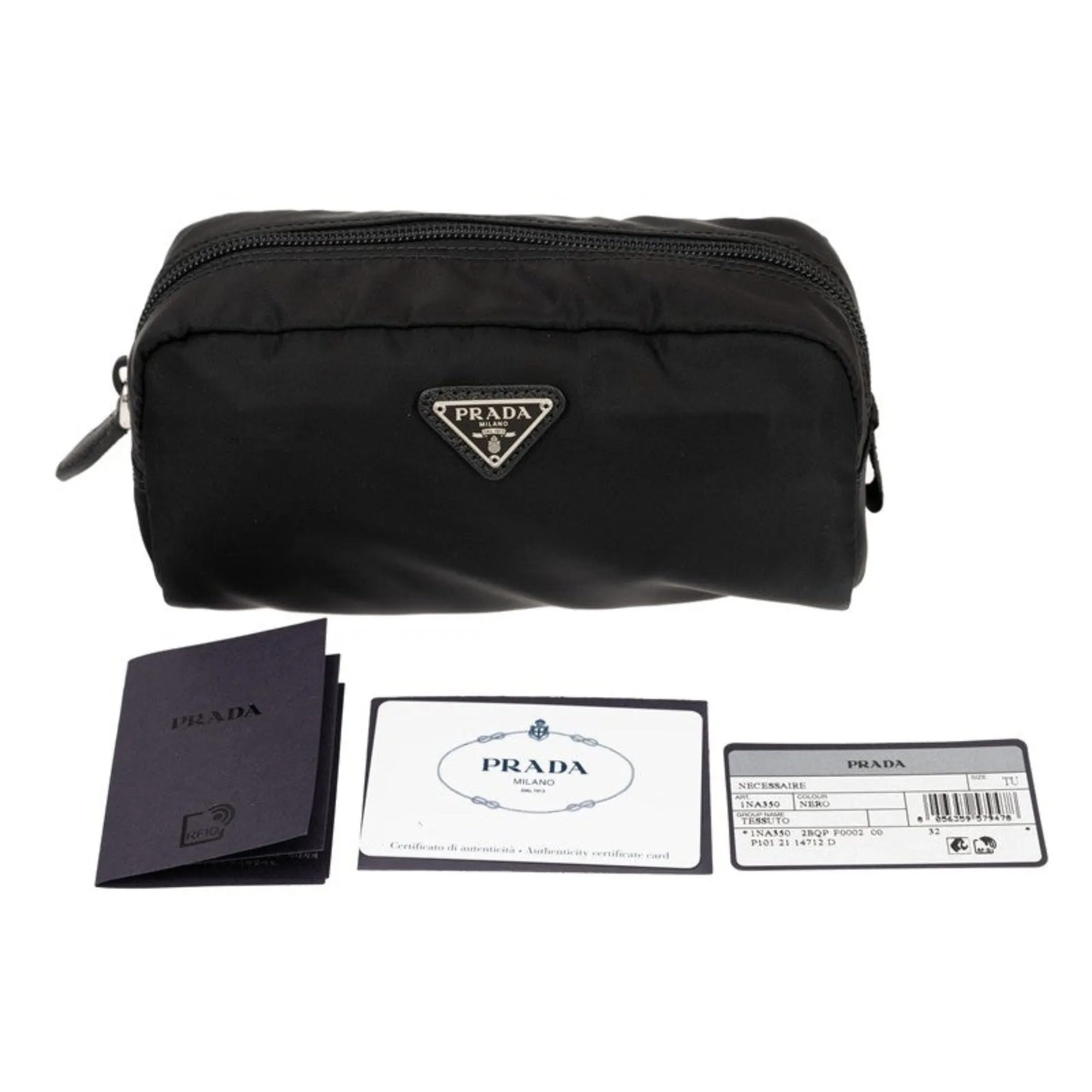 Prada Tessuto Nylon Black Cosmetic Case Necessaire Bag
