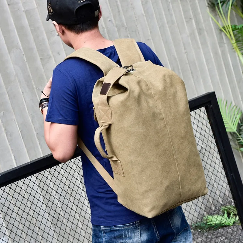 Premium Authentic Canvas Bucket-Style Backpack