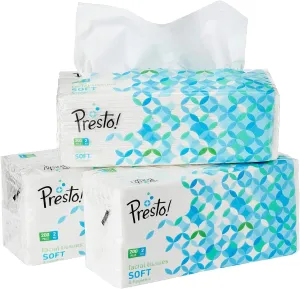 Pr.esto! 2 Ply Facial Tissue Soft Pack - 200 Pulls (Pack of 3)