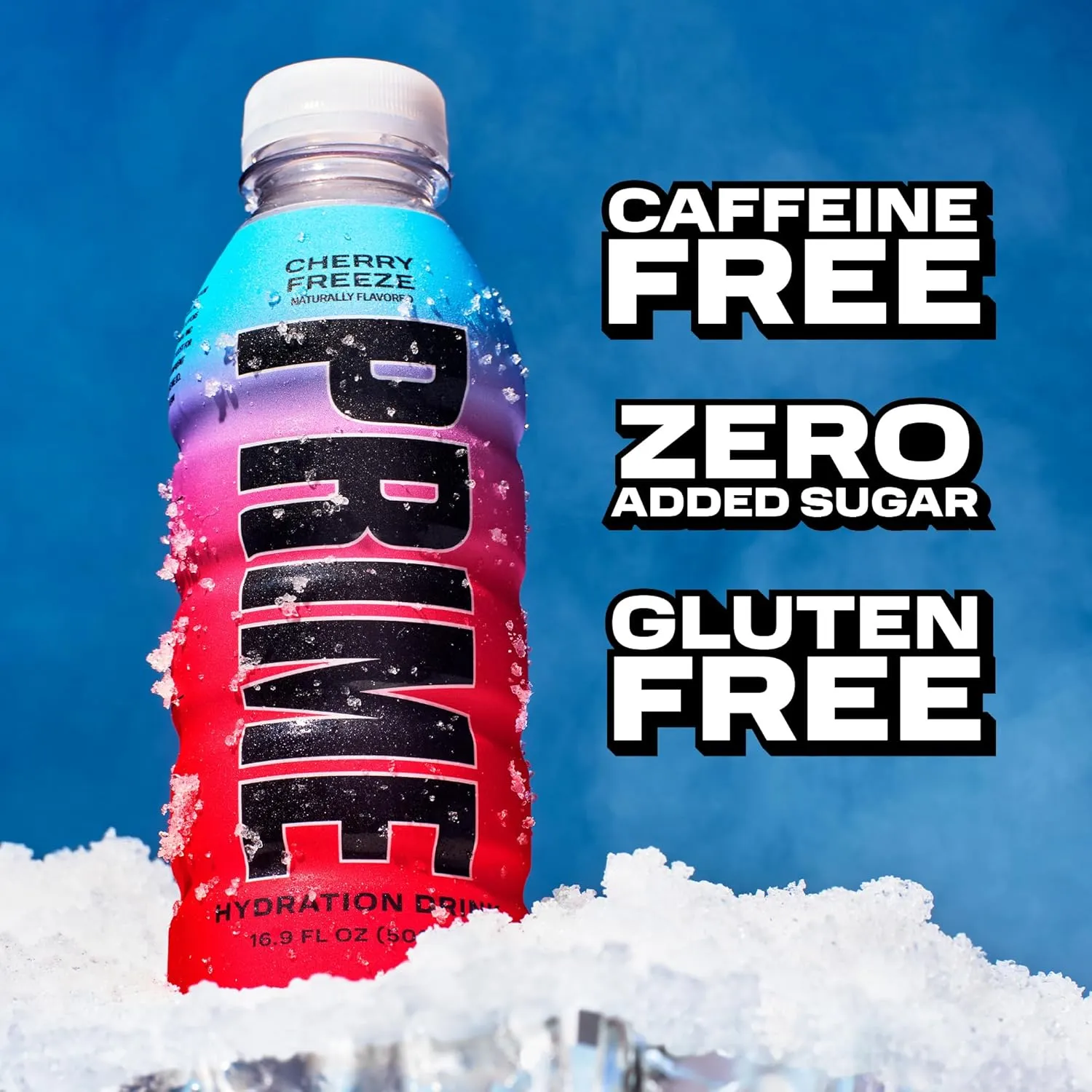 PRIME Hydration CHERRY FREEZE | Sports Drinks | Electrolyte Enhanced for Ultimate Hydration | 250mg BCAAs | B Vitamins | Antioxidants | 2g Of Sugar | 16.9 Fluid Ounce | 12 Pack