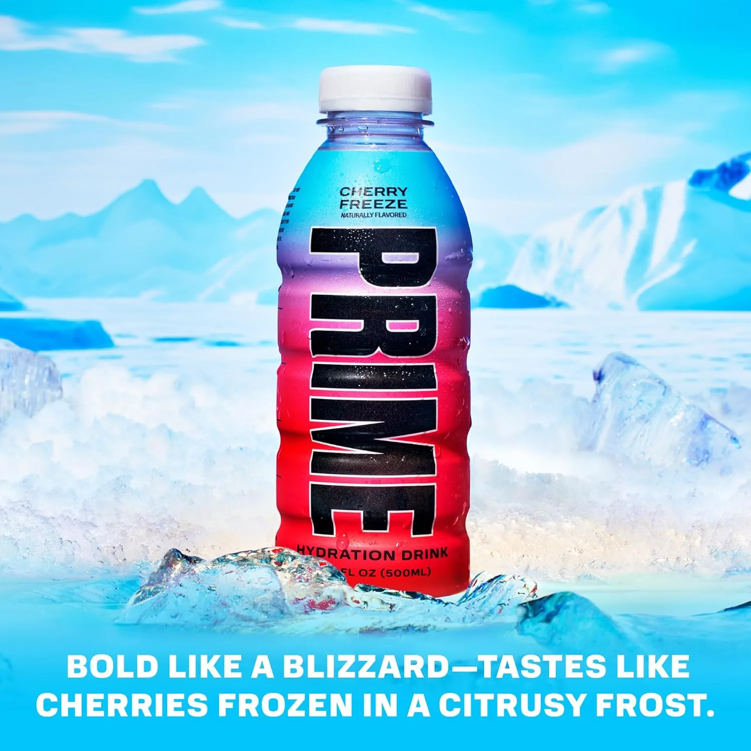PRIME Hydration CHERRY FREEZE | Sports Drinks | Electrolyte Enhanced for Ultimate Hydration | 250mg BCAAs | B Vitamins | Antioxidants | 2g Of Sugar | 16.9 Fluid Ounce | 12 Pack