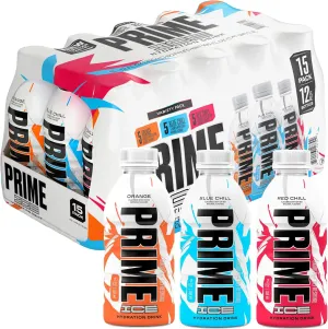 Prime ICE Hydration Variety Pack Smooth & Refreshing Low-Calorie Sports Drink with 10% Coconut Water, 500  mg Electrolytes & Zero Added Sugar, 12 fl oz Bottles, Pack of 15